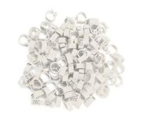 ZJchao para Palomas Rings 100 Bandas de Plástico Numeradas de 8 Mm para Patas y Clips Reutilizables para Palomas con Letras, Disponibles en 6 Colores (WHITE)