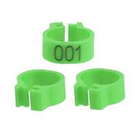 ZJchao para Palomas Rings 100 Bandas de Plástico Numeradas de 8 Mm para Patas y Clips Reutilizables para Palomas con Letras, Disponibles en 6 Colores (GREEN)