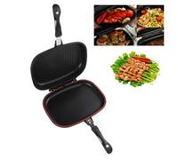 ZJchao Partita de Doble Cara, Sartén Cuadrado 32 Cm/12.6 Pulgadas de Sartén para Cocinar Suministros Cocina Cocina la Parrilla la Parrilla para Cocinar Caseros