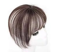 ZJchao Pinza para el Cabello con Flequillo, Flequillo de Cabello Humano Real 3D con Oculto para Refinar el Contorno Facial, de Marrón Oscuro para Uso Diario en