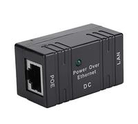 ZJchao PoE Separator Universal RJ45 Conector Ethernet Adaptador de Alimentación Pasivo Inyector PoE para Dispositivos de Red con PIE PoE Estándar (Pin 4 y 5 7 y 8 Potencia) (Black)