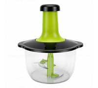 ZJchao Procesador de Alimentos Manual de 1,5 L, Prensa de Ajos, Picadora y Trituradora con Cuchilla Curva Inoxidable para una Preparación sin Esfuerzo de Verduras, Frutas y Frutos
