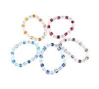 ZJchao Pulseras de Cuentas, Joyas de Cuentas de Cristal para Mujeres, Juego de Pulseras Ligeras de 5 Piezas con que No Se Decoloran para Aliviar el Estrés, Regalos de Yoga