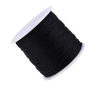 ZJchao Pulseras Hilo Chino Cordón de Nudo Chino de Nailon, Hilo de macramé de de Rata de 100M para Fabricación de Joyas y Decoración del Hogar, Color Negro, 0,8mm de Grosor