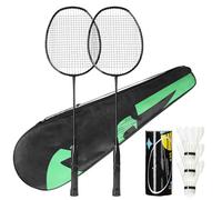 ZJchao Raqueta de Bádminton, Raqueta de Bádminton de, de Ligera Equipo Deportivo de con Funda para Bolsa para Deportes, Entrenamiento y Entretenimiento (Black)