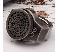 ZJchao Reloj de Anillo, Reloj de Dedo Ring hacia Arriba de la Cubierta del Anillo de los Dedos (Black)