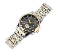 ZJchao Reloj de Pulsera de Cuarzo para Hombre, Pantalla de Fase Lunar, Resistente Al Agua, Indicación Luminosa de la Hora, Elegante y Funcional, con Marcadores de Hora de (Oro Negro)