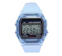 ZJchao Reloj Deportivo Digital con Retroiluminación LED, Unisex, Multifuncional, Resistente Al Agua, Reloj Electrónico de Moda con Cronómetro, Despertador, Calendario de Cuenta (Azul Transparente)