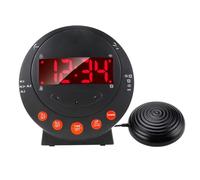 ZJchao Reloj Despertador Vibratorio, Potente Vibración, Alarma Fuerte, Luces Intermitentes con Brillo Ajustable, Función de Repetición de Volumen, Puertos de Carga USB Duales, para (BLACK)