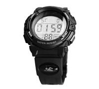 ZJchao Reloj Digital para Niños Niñas Impermeables 50m LED Sports Watch con Exhibición de Tiempo Alarma de Luz Nocturna para Actividades Al Aire Libre (Black)
