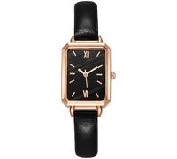 ZJchao Reloj Vintage, Pequeño y Elegante Reloj de Pulsera Rectangular Retro de Acero Inoxidable para Mujer, con Movimiento de Cuarzo y Correa de Aleación (Black)