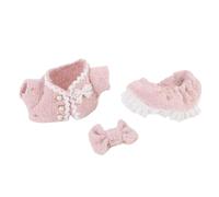 ZJchao Ropa para Muñecas de 17cm, Pantalones Superiores Elegantes de Poliéster, Conjunto de Ropa para Muñecas con Decoración de Lazo para Aventuras en el Tiempo de Juego (Pink)