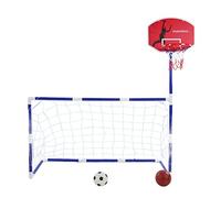 ZJchao Set de Goles de Baloncesto y Fútbol 2 en 1, Aro de Baloncesto de Meta de Fútbol de Niño Pequeño para Niños Deportes para Niños, en Interiores Juguetes Interactivos para Niños en