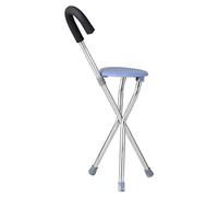 ZJchao Soporte de Bastón Plegable, Bastón Portátil de Acero Inoxidable de Esponja Suave con Asiento, para Viajes Al Aire Libre, Compras, Espera en