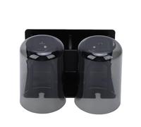 ZJchao Soporte para Cepillos de Dientes Montado en la Pared, Organizador de Baño sin Taladro con 2 Tazas, para Cepillos de Dientes, Peines para Pasta de, Herramientas de (Black)