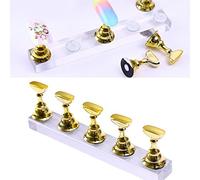 ZJchao Soporte para Práctica de Uñas, Base Magnética de Aleación Acrílica, Soporte para Exhibición de Arte de Uñas con Accesorio Vertical, para Salón de , Escuela, Artista, Uso (GOLD)