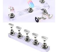 ZJchao Soporte para Práctica de Uñas, Base Magnética de Aleación Acrílica, Soporte para Exhibición de Arte de Uñas con Accesorio Vertical, para Salón de , Escuela, Artista, Uso (SILVER)
