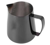 ZJchao Space Jarra Jarra para Espumar Leche de Acero Inoxidable 304, Taza de café Negra Brillante de 400 Ml con Boquilla Eagle para Latte Art, Perfecta para el Hogar y la Cafetería