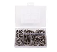 ZJchao Surtido de Pernos, Tuercas y Pernos Hexagonales Kit de Métricos 200PCS Tornillos Hexagonales Tornillo Rosca Métrica de Oxidación de Acero Inoxidable 304 Kit de Resistentes M4 con Tuercas