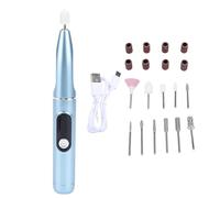 ZJchao Taladro de Uñas Eléctrico de 15000 RPM, Lima de Uñas USB C Inalámbrica de 9 Velocidades, Kit de Herramientas de Manicura Pedicura Portátil para Eliminación de Gel y Cuidado (BLUE)