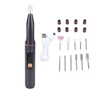 ZJchao Taladro de Uñas Eléctrico de 15000 RPM, Lima de Uñas USB C Inalámbrica de 9 Velocidades, Kit de Herramientas de Manicura Pedicura Portátil para Eliminación de Gel y Cuidado (BLACK)
