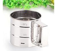 ZJchao Tamiz para Hornear, Coctelera de Acero Inoxidable, Tamiz de Malla con Manivela, de Harina con Escala Medidora, Colador, de Harina de Acero Inoxidable para, Azúcar Glaseado (Como se muestra)