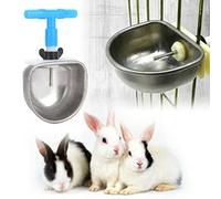 ZJchao Tazón de Agua de Conejo, 10 Sets de Acero Inoxidable Bebedor de Conejo Bujero Alimentador Automático de Tazón de Agua Potable Accesorios de Alimentación para Marten (Camiseta consecutiva)