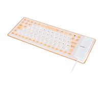 ZJchao Teclado de Silicona, Teclado de Silicona Plegable de 85 Teclas, Teclado Flexible, Teclado Enrollable para PC (Orange)