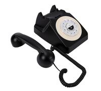 ZJchao Teléfono Retro Inalámbrico Vintage, Teléfono de Línea Fija Antiguo con Marcación por una Tecla y Activación por Voz, Carga Tipo C con Batería de 1200mAh para Decoración del Hogar (Black)