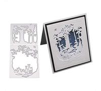 ZJchao Troqueles de Tarjetas de Metal, Plantillas de Corte, Troqueles de Corte DIY para álbumes de Recortes, Sellos, Manualidades de Papel, 62x138 Mm, 0,8 Mm, Acero Al Carbono con Diseño (Colores