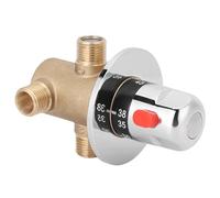 ZJchao Válvula de Mezcla, G1/2in 3 Camino con Entradas sin Retorno Válvula de Mezcla Termostática Termostática para Baño, Baño, Cocina, Lavado
