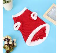 ZJchao Vestido Navideño para Mascotas con Estampado de Amor de Felpa Roja, Cómodo Disfraz de Fiesta Navideña para Perros Gatos, con Varios Tamaños XS S M L XL (XL)