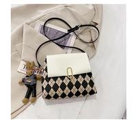 ZJCNHY PU Cuero Tejido Crochet Bolsas Llegada 4 Colores PU Material Set for teléfono Monedero Tablero de ajedrez Color Conjunto Bolso Costura DIY Bolso de Hombro Accesorios (Color : White with Bear)