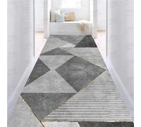 ZJEQZH Alfombra De Pasillo Antideslizante, Alfombras Lavables De Vinilo, Ideal para Cocina, Habitación y Recibidor Entrada, Alfombra Pasillo Larga para Salón Grande(Dark Gray B,W 50 cm x L 100 cm)