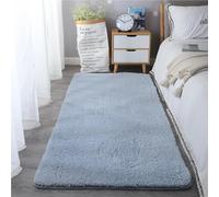 ZJEQZH Alfombras De Habitación Suaves y Mullidas, Pie De Cama Lavable Antideslizante De Pelo, para Dormitorio Matrimonio/Infantil/Juvenil y Salón(Light Gray,50x80 cm)