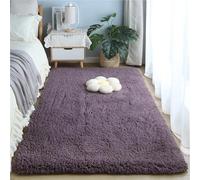 ZJEQZH Alfombras De Habitación Suaves y Mullidas, Pie De Cama Lavable Antideslizante De Pelo, para Dormitorio Matrimonio/Infantil/Juvenil y Salón(Gray Purple,60x160 cm)