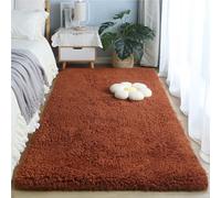 ZJEQZH Alfombras De Habitación Suaves y Mullidas, Pie De Cama Lavable Antideslizante De Pelo, para Dormitorio Matrimonio/Infantil/Juvenil y Salón(Coffee Brown,50x80 cm)