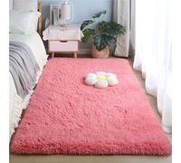 ZJEQZH Alfombras De Habitación Suaves y Mullidas, Pie De Cama Lavable Antideslizante De Pelo, para Dormitorio Matrimonio/Infantil/Juvenil y Salón(Pink,60x120 cm)