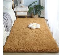 ZJEQZH Alfombras De Habitación Suaves y Mullidas, Pie De Cama Lavable Antideslizante De Pelo, para Dormitorio Matrimonio/Infantil/Juvenil y Salón(Khaki,50x80 cm)