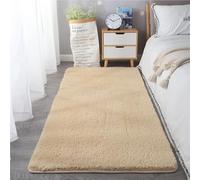 ZJEQZH Alfombras De Habitación Suaves y Mullidas, Pie De Cama Lavable Antideslizante De Pelo, para Dormitorio Matrimonio/Infantil/Juvenil y Salón(Camel,50x80 cm)