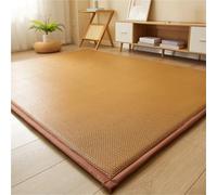 ZJEQZH Tatami Suelo 1,5 Cm De Espesor - Futón Japonés De Ratán Natural - Colchoneta Antideslizante Suave y Transpirable - Tapete para Sala, Dormitorio, Meditación y Yoga(Brown B,180 x 200 cm)