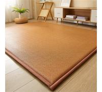 ZJEQZH Tatami Suelo 1,5 Cm De Espesor - Futón Japonés De Ratán Natural - Colchoneta Antideslizante Suave y Transpirable - Tapete para Sala, Dormitorio, Meditación y Yoga(Brown A,150 x 190 cm)