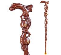 ZJFHEYUO Bastones de Madera Maciza Antideslizantes, Ligeros y para Personas Mayores y discapacitadas, para Senderismo, montañismo, para Hombres y Mujeres.