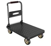 ZJFHEYUO Carretilla de Plataforma para almacén, Carretilla de Mano Plegable de Alta Resistencia, Carrito Plegable para Uso doméstico y de Oficina, Carretilla de Mano con Ruedas