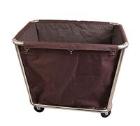ZJFHEYUO Carrito de lavandería portátil Multifuncional, cesto de Ropa Grueso de Acero Inoxidable para Hotel, habitación de huéspedes o Comercio, Carrito clasificador con Ruedas,
