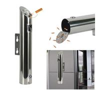 ZJFHEYUO Cenicero de Pared, cenicero público de Acero Inoxidable para Exteriores con Cilindro, cenicero con Cerradura y Llave.