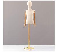 ZJFHEYUO Child Mannequins Torso Plastic Body with Wooden Arm Dress Form Metal Tripod Stand Height Adjustable Kids Clothing Display,Silver-XL