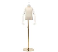 ZJFHEYUO Display Mannequin Child Torso Body Dummy Dress Form Child Clothing Display Model Stand with Arm Iron Base Stable 4 Styles,Silver-B