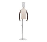 ZJFHEYUO Dress Form Pinnable Half Body Kids Mannequin Torso with Solid Wood Arm 2-8 Years Old Height Adjustable Clothing Jewelry Display Shelf 3 Models,C-4 Years Old