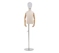 ZJFHEYUO Dress Form Pinnable Half Body Kids Mannequin Torso with Solid Wood Arm 2-8 Years Old Height Adjustable Clothing Jewelry Display Shelf 3 Models,B-2 Years Old
